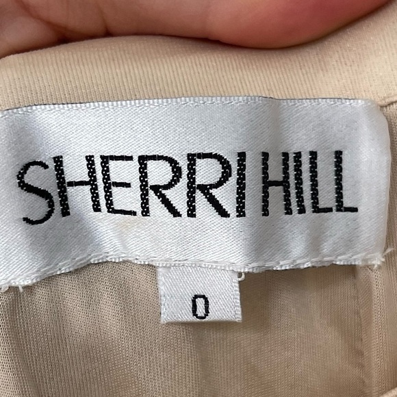 Sherri Hill Striped Sequin Beaded Formal Gold Prom Slit Maxi Skirt 51737 Size 0 - Picture 9 of 11